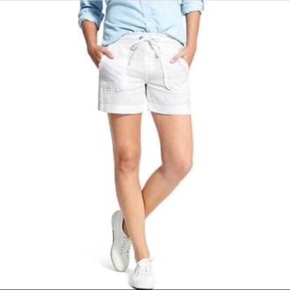 🆕 ATHLETA Linen Creston White Shorts Size 2 NWT